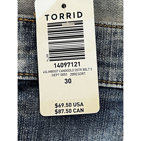 Torrid Women's Jeans Mid-Rise Slim Boot Vintage Stretch Size 30S Blue Denim NWT - Picture 8 of 16